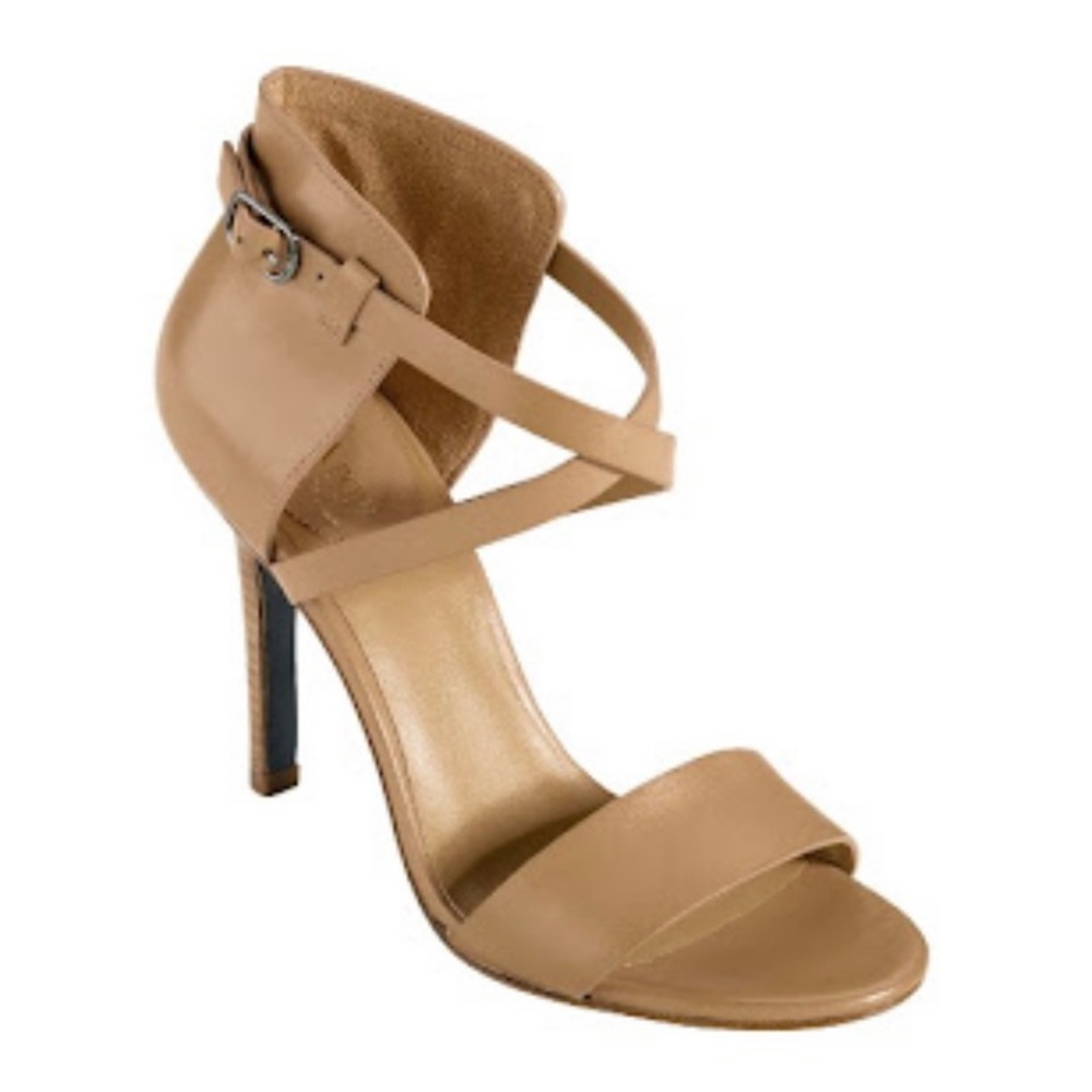 Cole Haan, high heel sandal, open toed, tan color, size 11